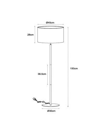 45709/81/30 MAYA Vloerlamp E27 zwart/goud