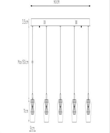 00430/20/60 BERLIANE Hanglamp 5x4w 200lm 2700k