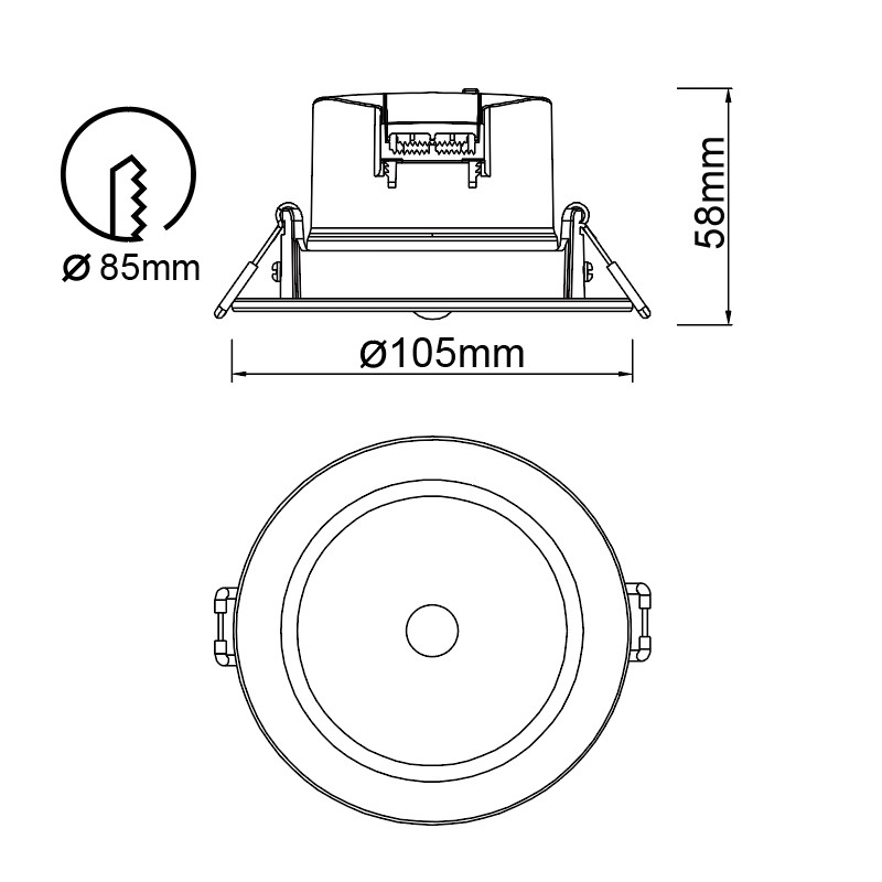 Inbouwspot 8w 720lm CCT PIR IP54