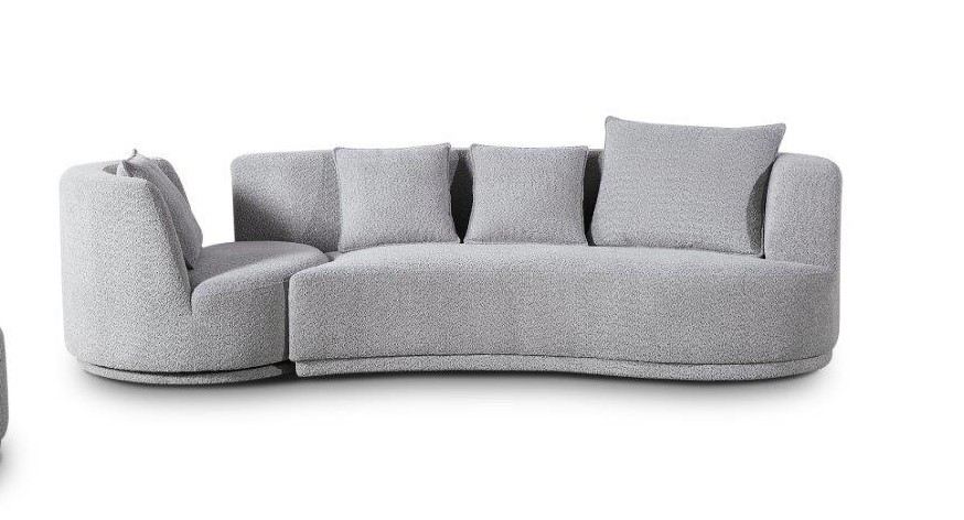 Salon Benin arm rechts maka zilver met draaizetel 