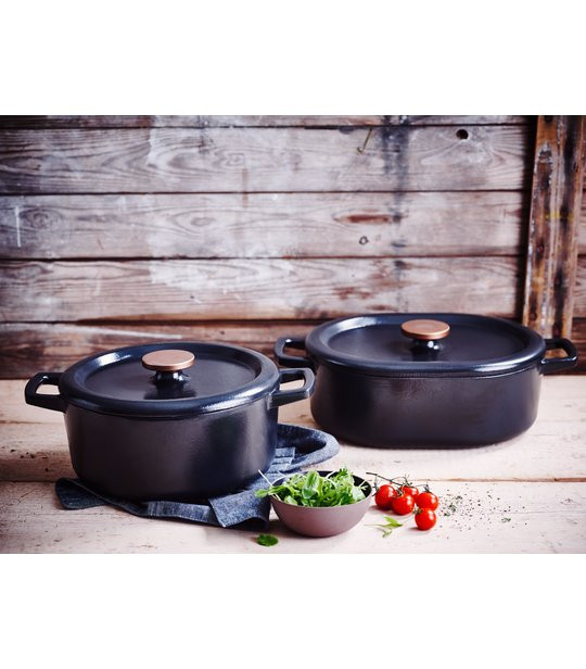 Stoofpot Nori zwart rond 26 cm 5L