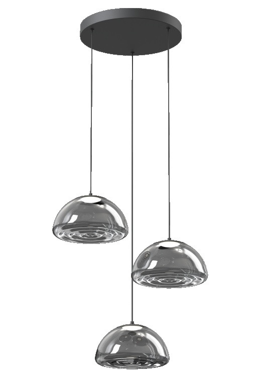 74410/03/30 FRINGLE Rond/3 30w 3200lm 3000k zwart smoke