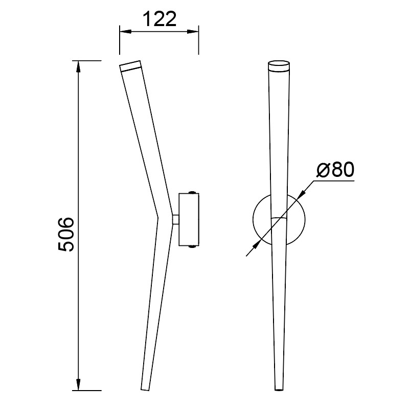 Wandlicht 6w 710lm 3000k goud