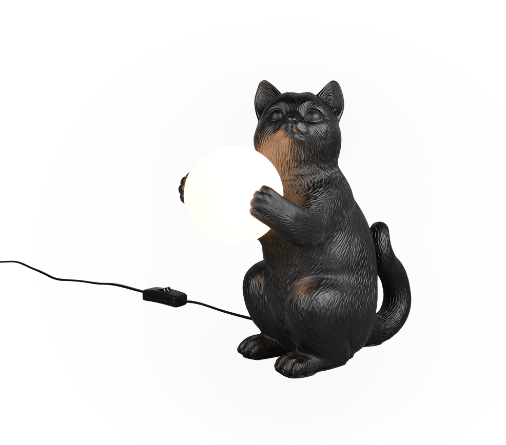 R56621002 GATIO Tafellamp G9 Poes zwart