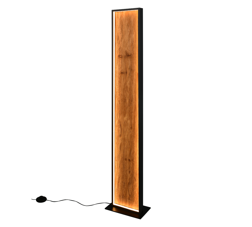 455510130 KALEA Vloerlamp 35w 4100lm 3000k Zwart+Hout