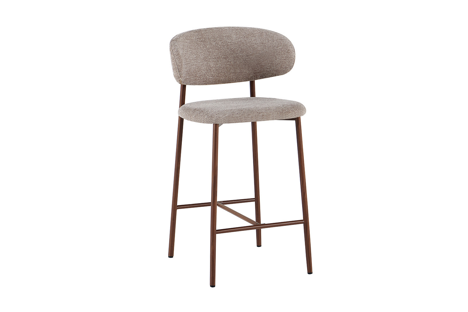 Counterstoel Bahia walnoot stof zand