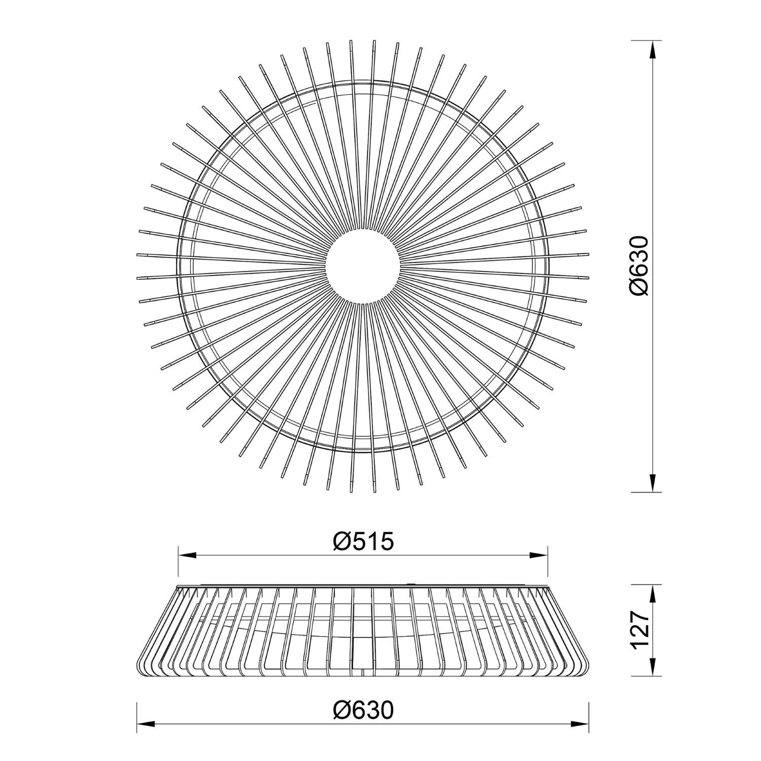 Plafondventilator 70w 4900lm CCT RemCon zwart
