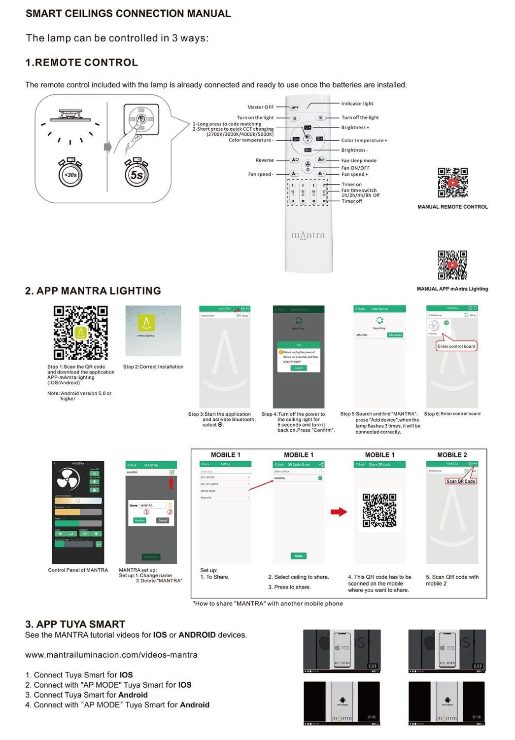 Plafondventilator 70w 4900lm CCT RemCon zwart