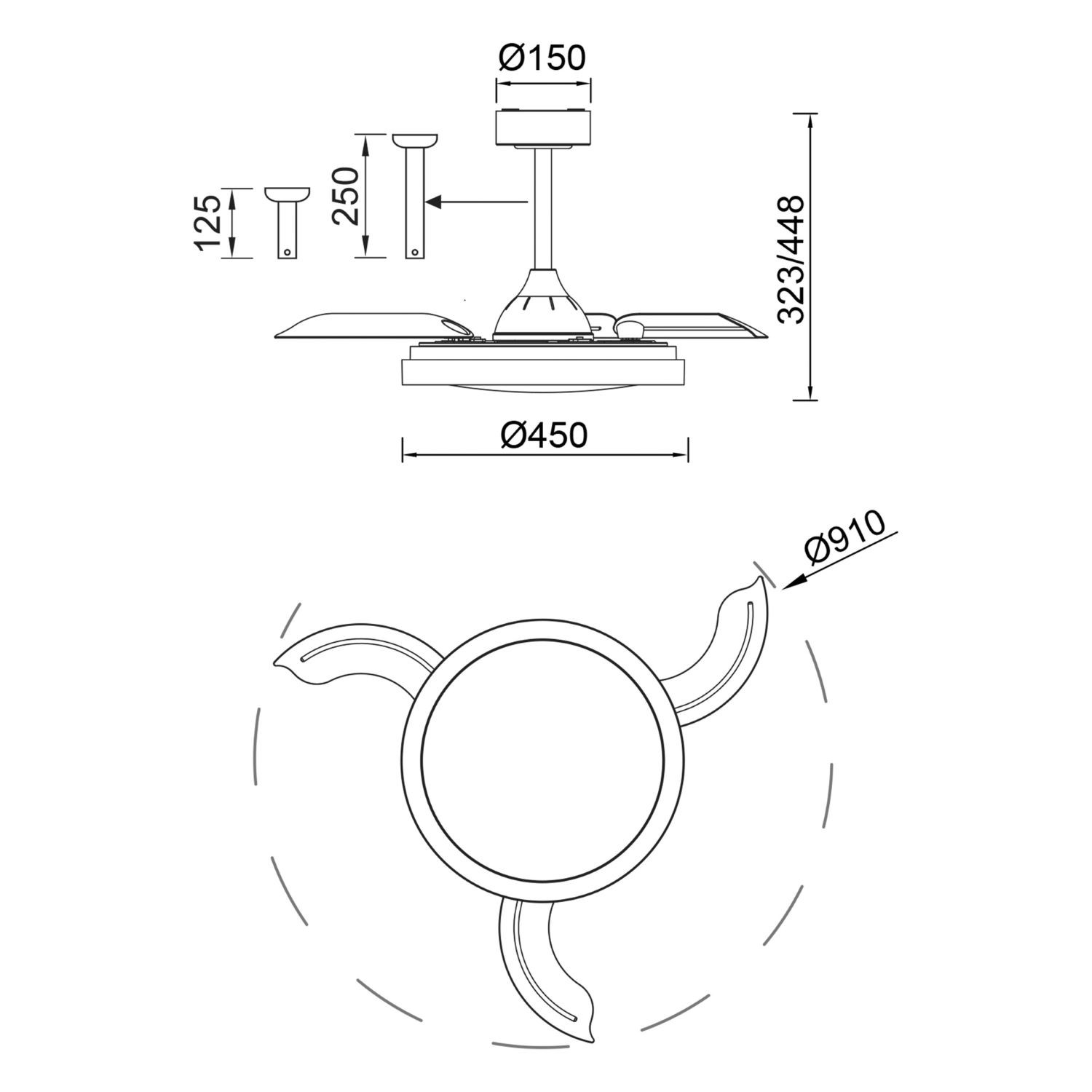 Plafondventilator 40w 4200lm CCT