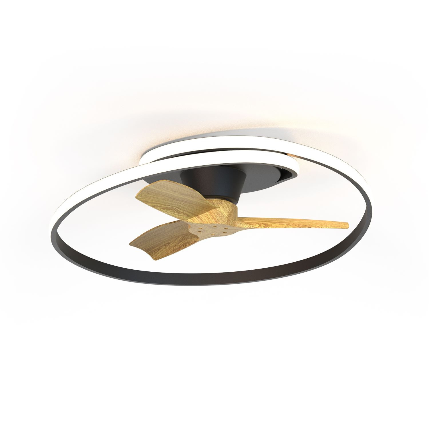 Plafondventilator 60w 6600lm CCT Zwart