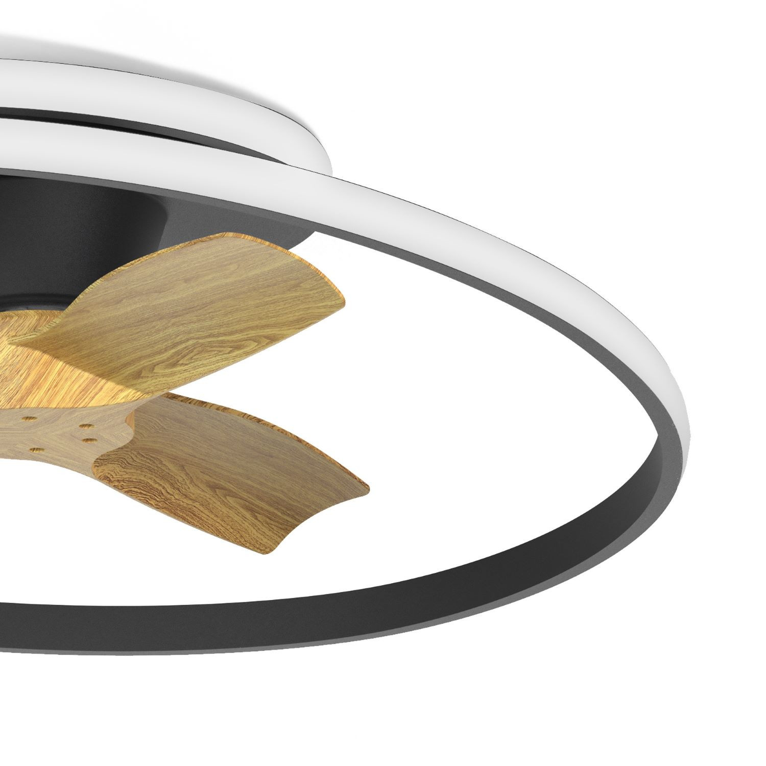 Plafondventilator 60w 6600lm CCT Zwart