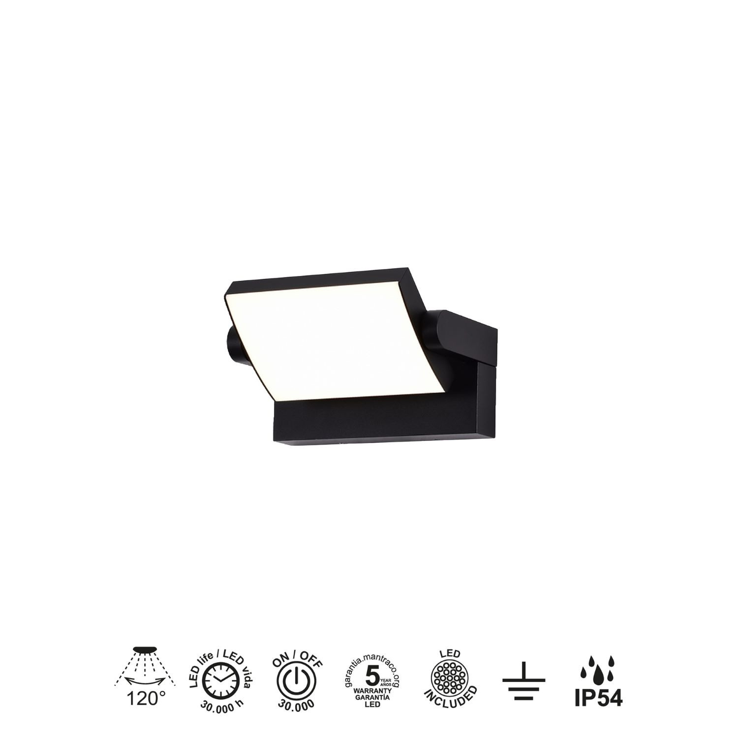 Tuinlamp IP54 20w 1700lm 3000k Zwart