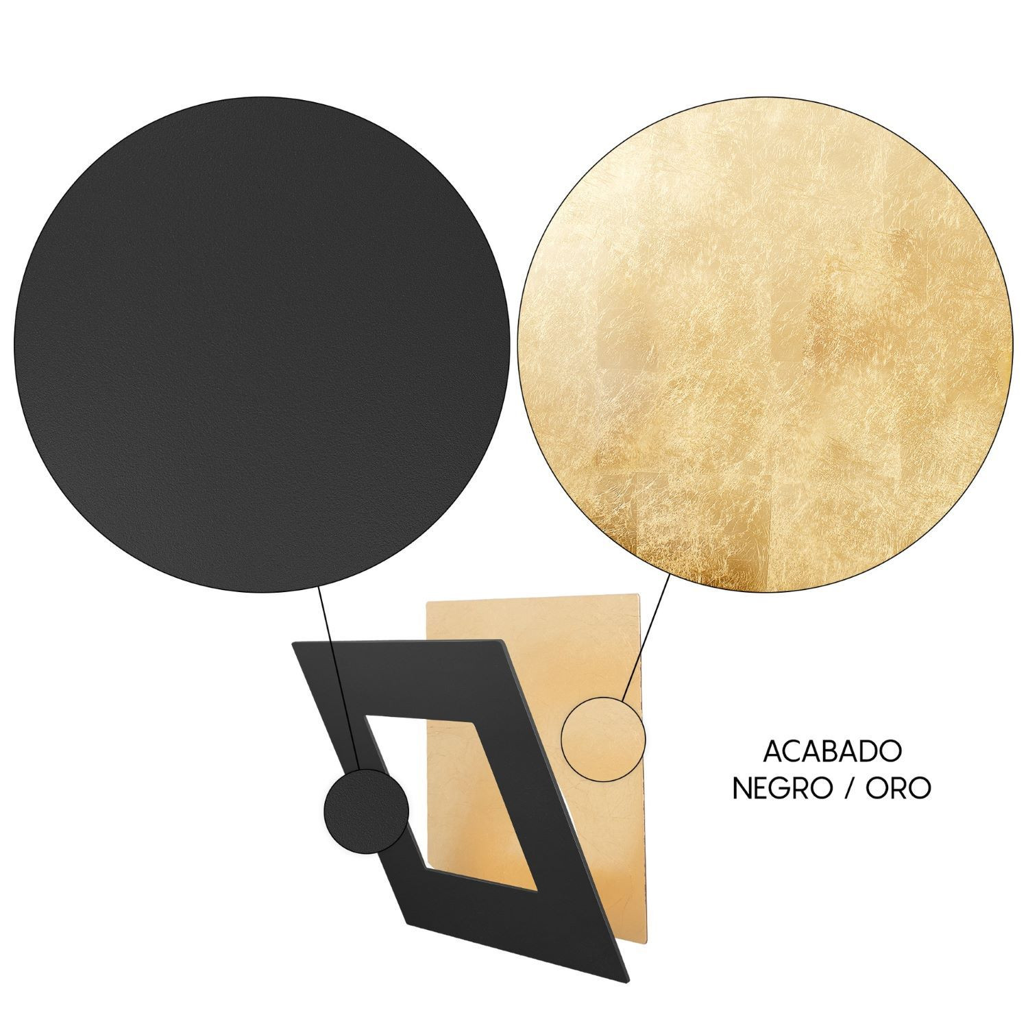 Wandlicht 12w 840lm 3000k Zwart Goud