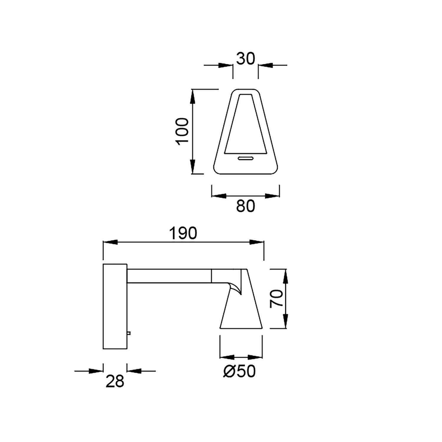Wandlicht 5w 450lm 3000k zwart