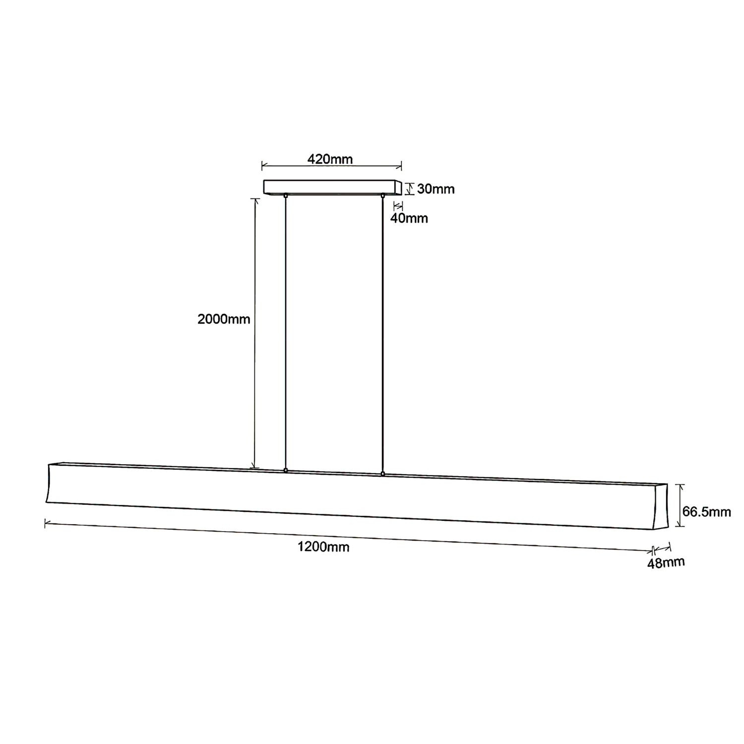 Hanglamp 38w 2850lm 3000k wit
