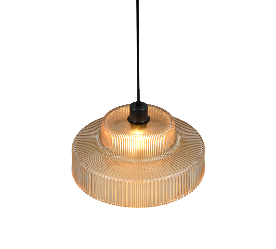 R36761013 ABELLA Pendel E27 zwart amber