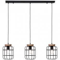 Hanglamp 3xE27 Blank hout en Mat zwart (1).jpg