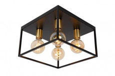 Plafondlamp 4xE27 Zwart Mat messing.jpg