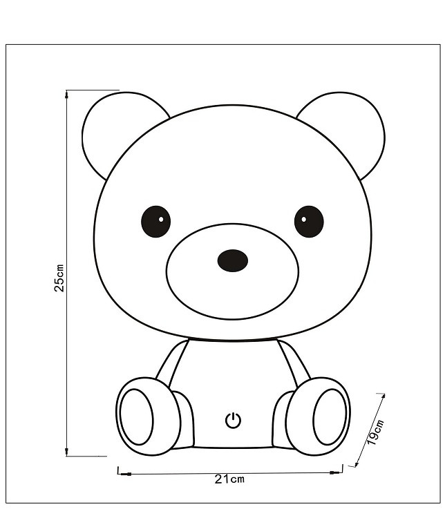 71590/03/31 DODO BEAR Kinderlamp Beer Wit 3w 70lm (USB+trafo)