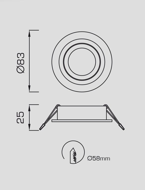 Inbouwspot GU10 IP54 Wit 