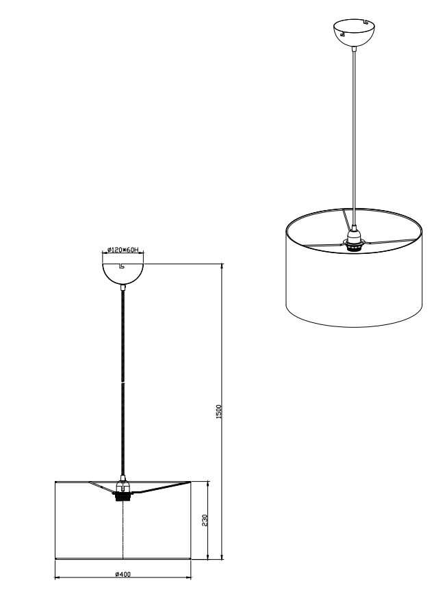 308200179 HOSTEL Hanglamp E27 d40 Zwart Goud