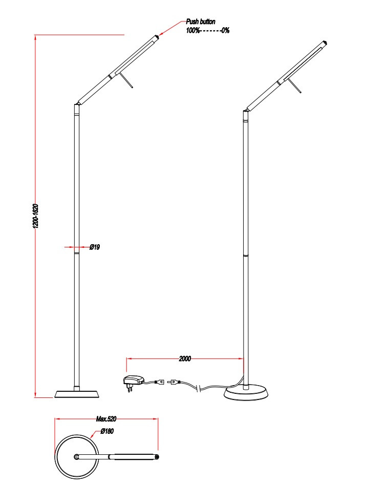 Leeslamp 6w 690lm 2700k zwart