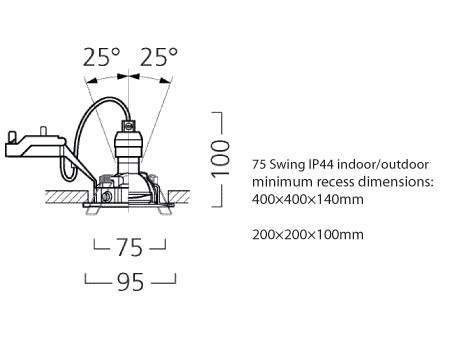 3084060 Inset Trend Swing GU10 IP44 Indoor Wit