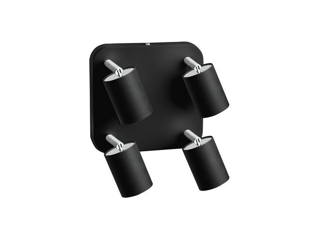 Spot 4xGu10 Zwart/Chrome