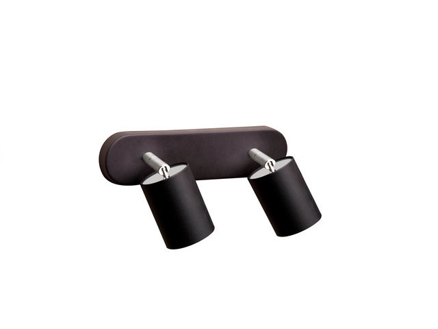 Spot 2xGu10 Zwart/Chrome