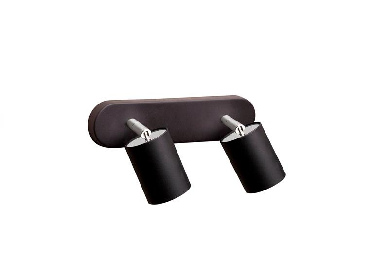 Spot 2xGu10 Zwart/Chrome
