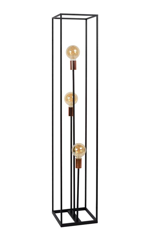 08724/03/30 ARTHUR Vloerlamp 3xE27 Zwart/Rood koper
