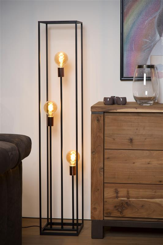 08724/03/30 ARTHUR Vloerlamp 3xE27 Zwart/Rood koper
