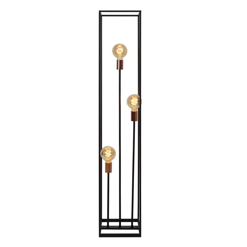 08724/03/30 ARTHUR Vloerlamp 3xE27 Zwart/Rood koper