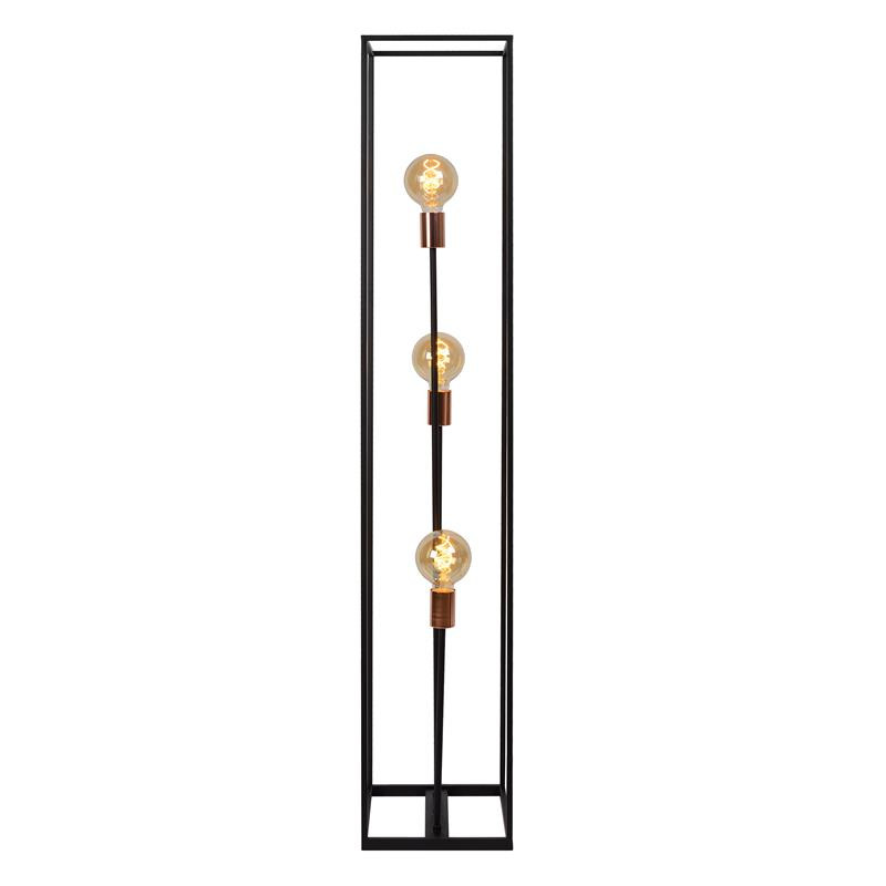 08724/03/30 ARTHUR Vloerlamp 3xE27 Zwart/Rood koper