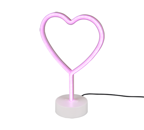 R55210101_HEART Tafellamp 1w 10lm Fluo Rose Hart 