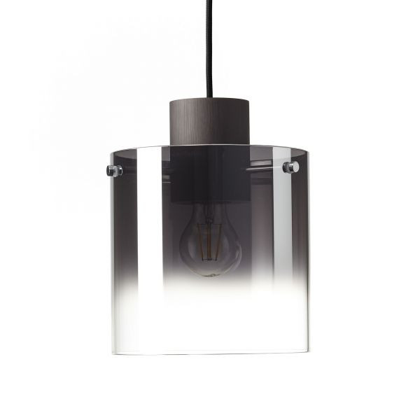 75570/20 BETH Hanglamp E27 Zwart/Smoke naar helder