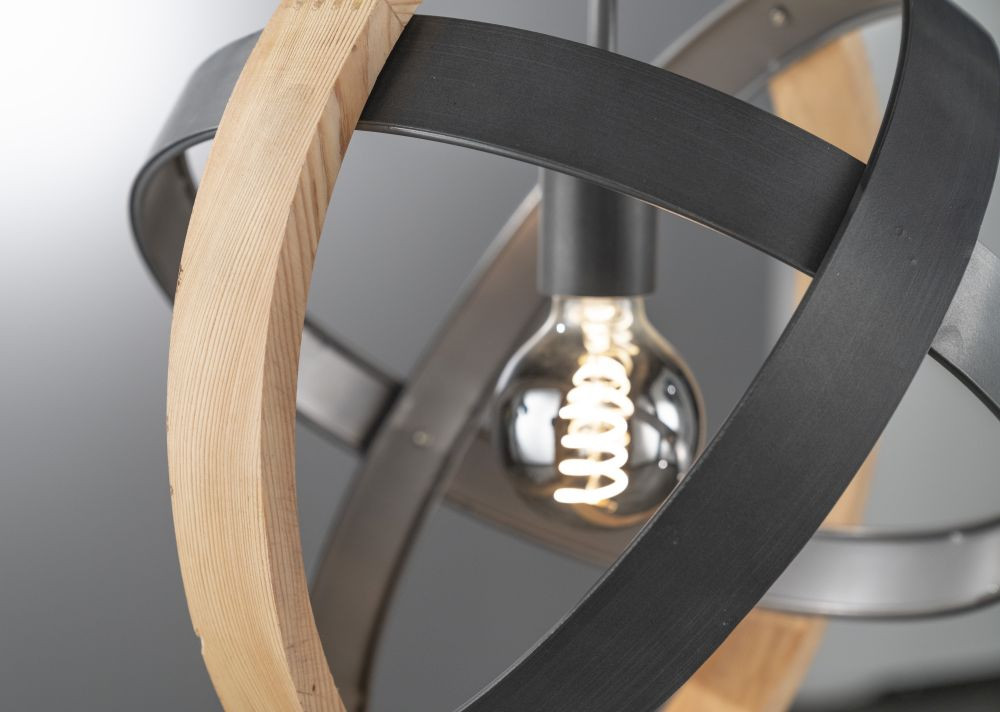 Pendel E27 Antraciet Hout