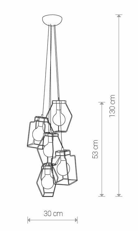 Pendel 5xE27 Zwart