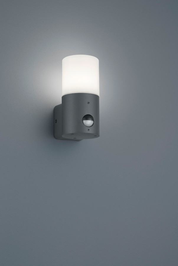 222260142 HOOSIC Tuinlamp E27 Antraciet/Opaal +sensor