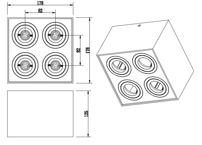 613000431 BISCUIT Spot 4xGU10 Wit