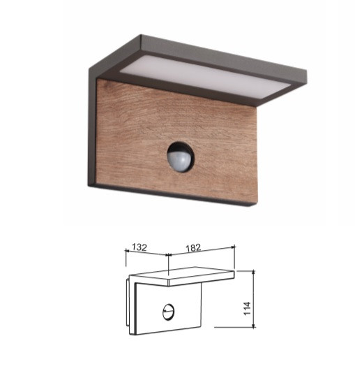 PIR Tuinlamp 15w Antraciet