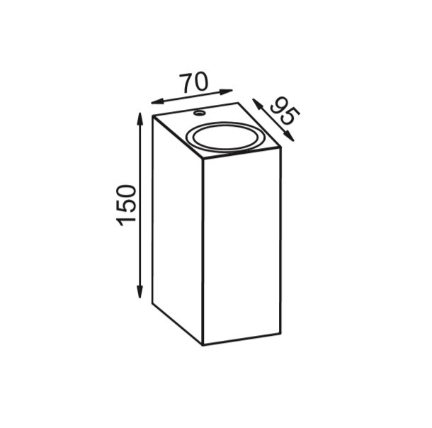 Tuinlamp 2xGU10 IP54 Recht Zwart 