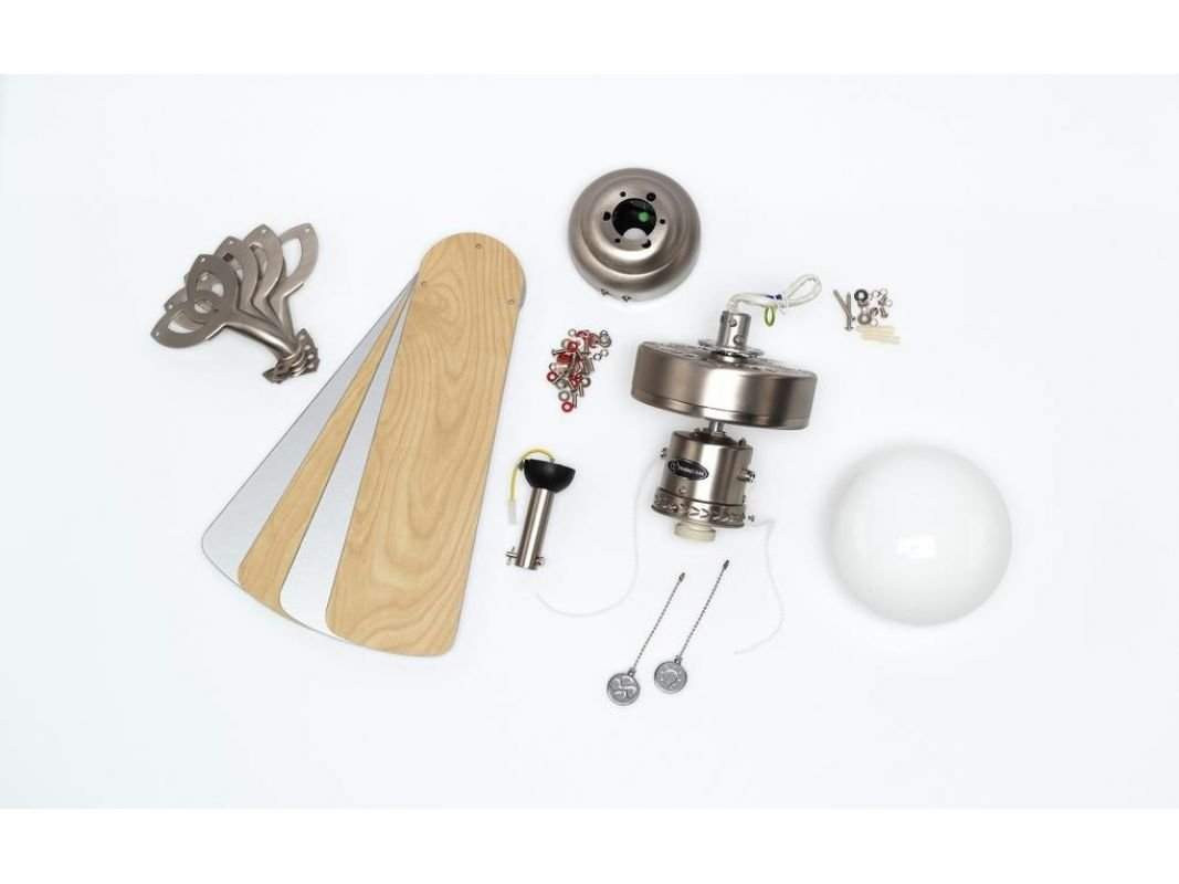 Plafondventilator 105cm E27 Nikkelmat