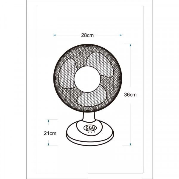 R025-01 BERGEN Tafelventilator 28/23 wit