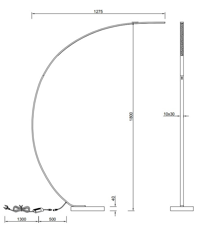 426511832 BANKOK Vloerlamp 18w 1440lm 3000k Zwart