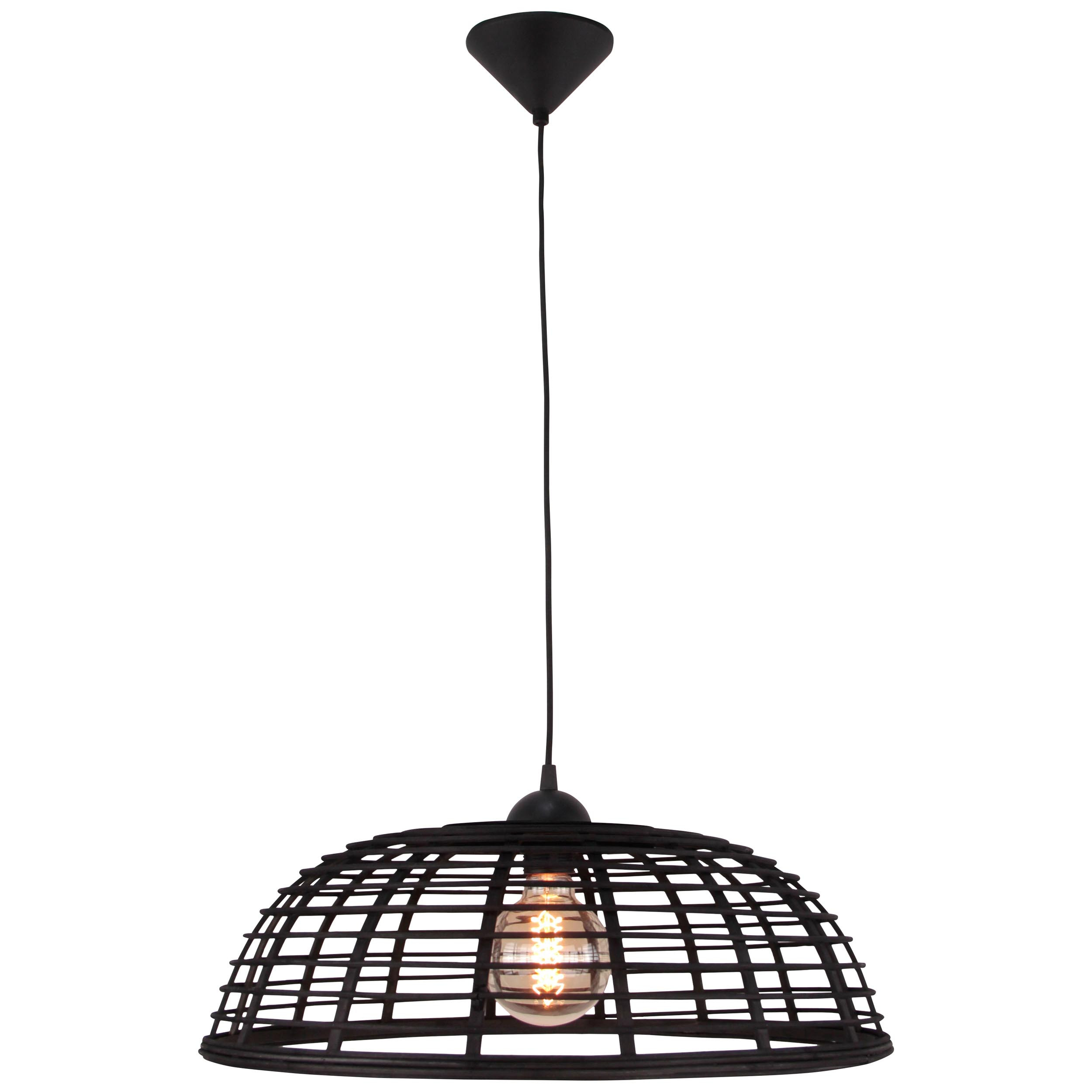 99190/76 CROSSTOWN Hanglamp E27 48 Donker hout/zwart