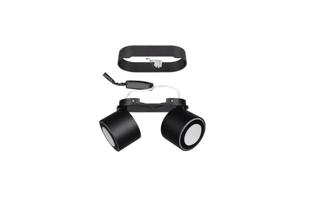 652910232 TAURUS Spot 2x3,5+1,5w 340+110lm 3000k Zwart