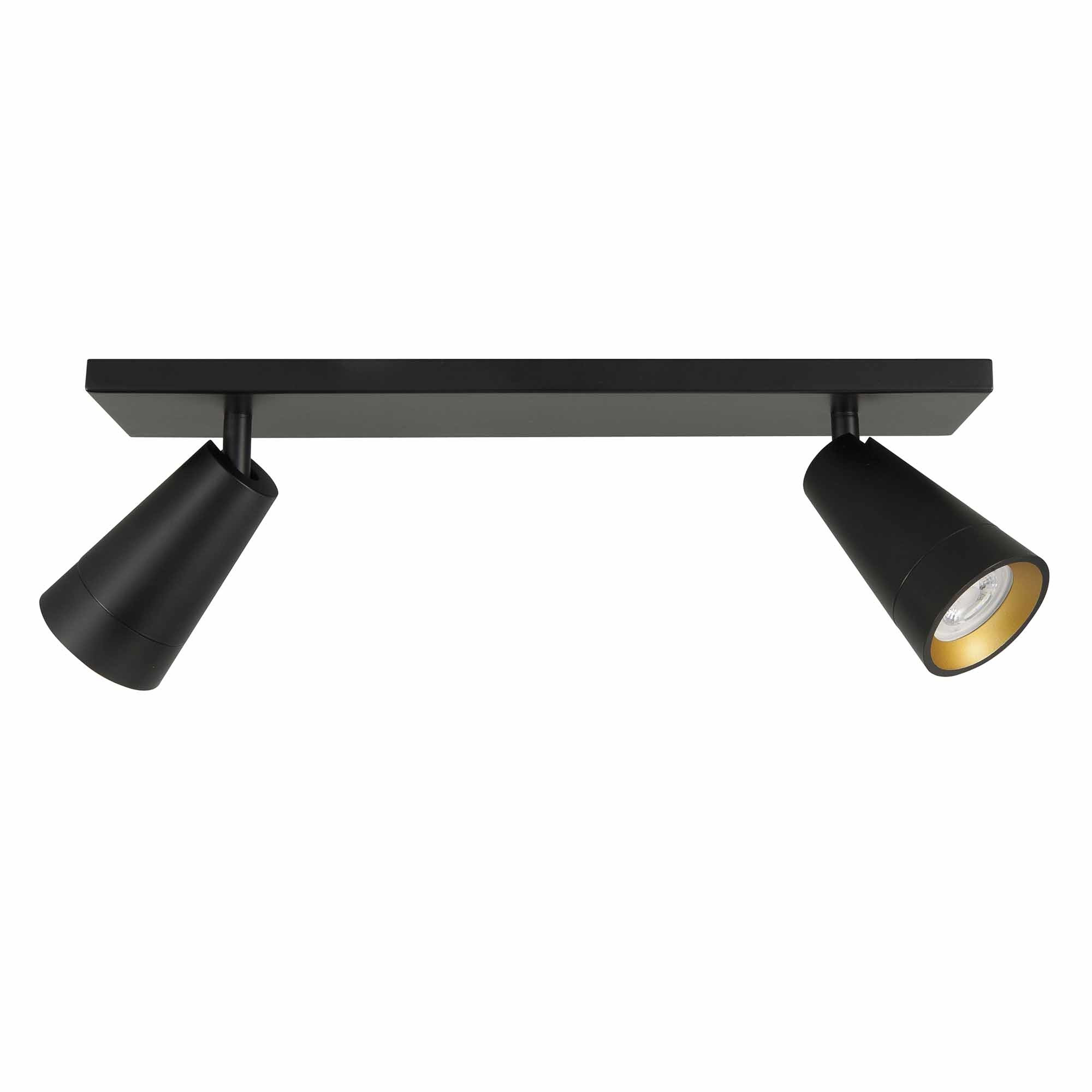 Spot 2xGU10 Zwart Goud 
