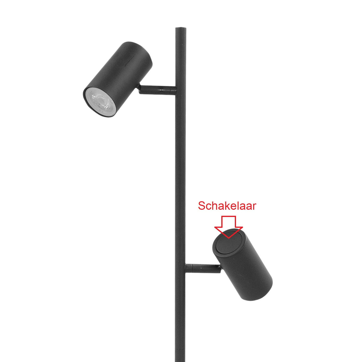 Leeslamp 2xGU10/5w 450lm Warm 3StepDim Zwart