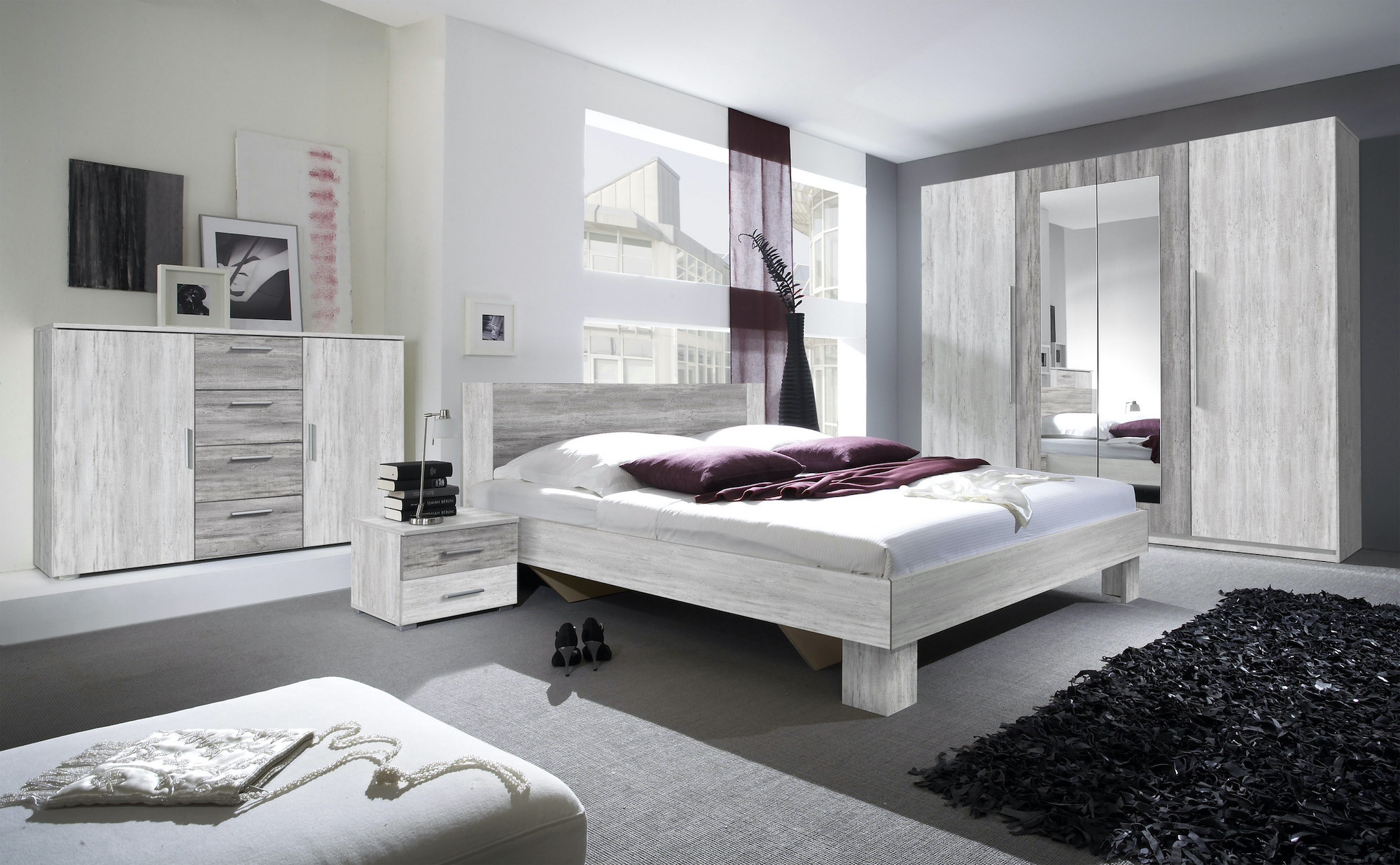 Bedset Vera 160 x 200 (bed + 2 nachttafels)
Arctic pine